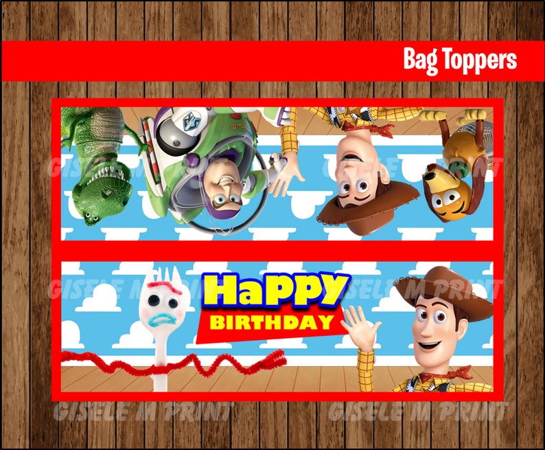 Toy Story 4 Bags Printable Toy Story Bags Toppers Toy Story | Etsy