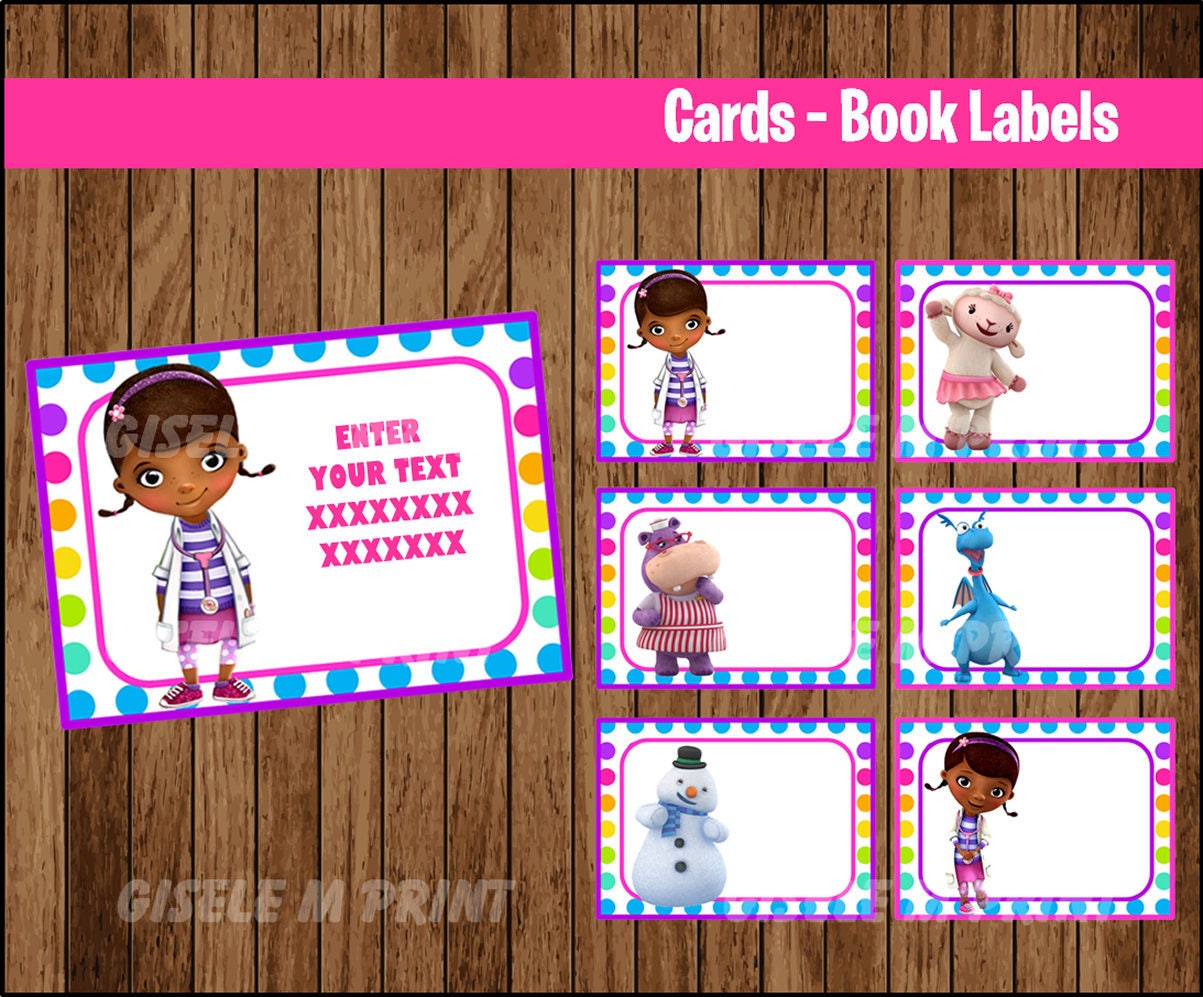 Doc McStuffins School label - name label - name tag sticker - Back To school label - book label - this belongs to label INSTANT DOWNLOAD