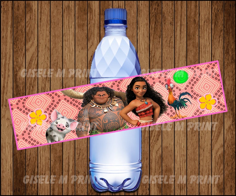 Moana Water Bottle Label Printable Moana Water labels Moana | Etsy