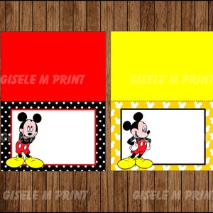 Mickey Mouse Food Labels, Printable Mickey Mouse Food Tent Cards ...