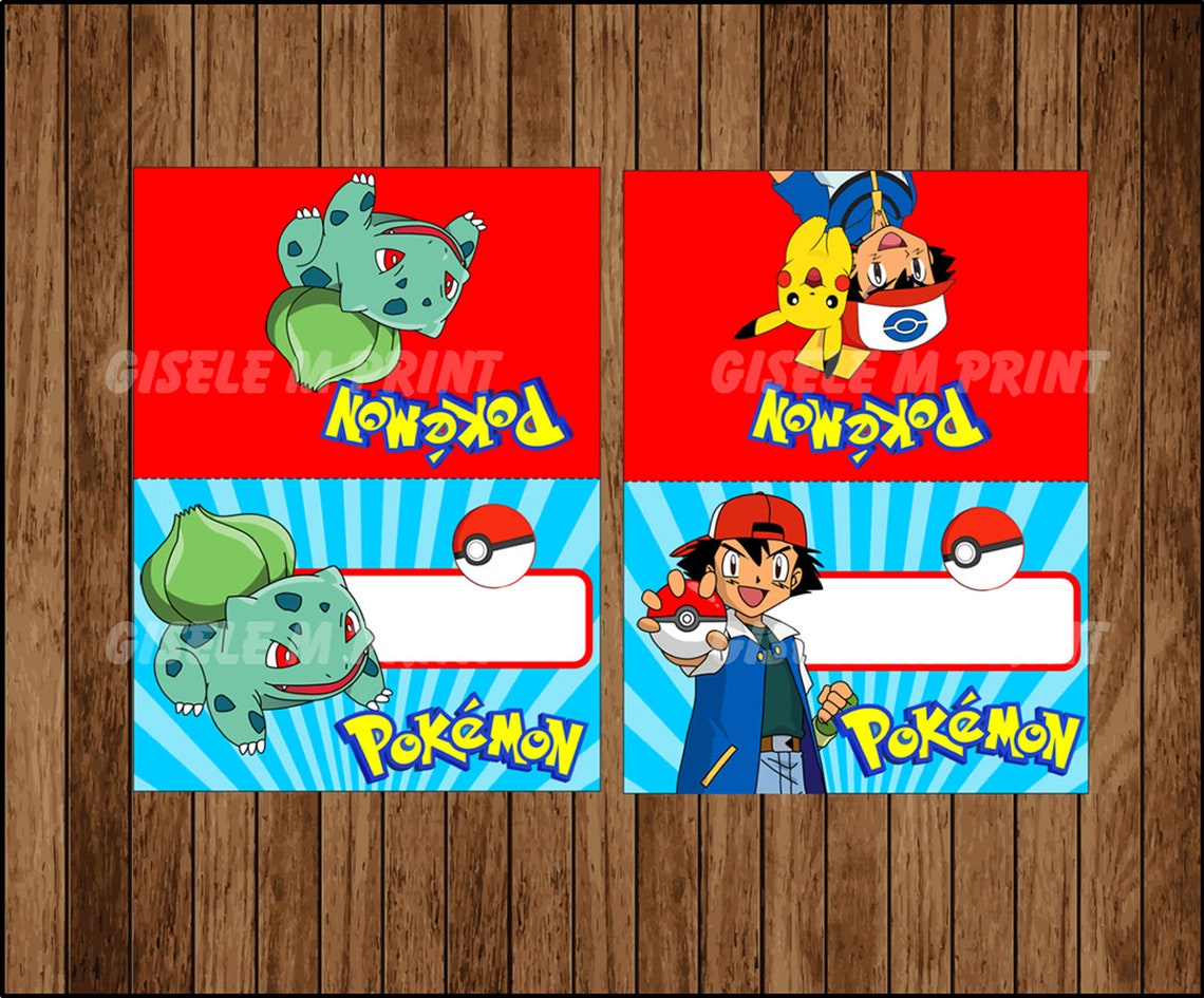 Pokemon Food Labels Printable Pokemon food tent cards | Etsy