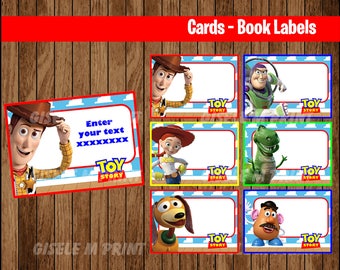 Toy Story Printable Cards, tags, book labels, stickers, kids cards, gift tags, labeling, scrapbooking EDITABLE INSTANT DOWNLOAD