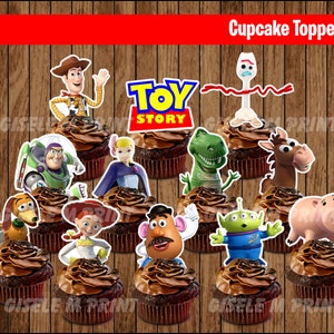 Toy Story 4 cupcakes toppers, Printable Toy Story toppers, Toy Story party toppers instant download