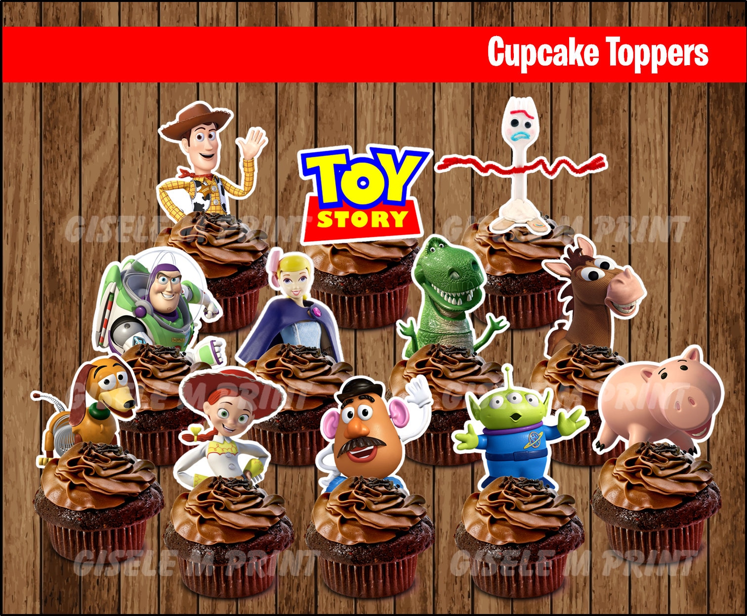 Toy Story 4 Cupcakes Toppers Printable Toy Story Toppers Toy - Etsy Canada
