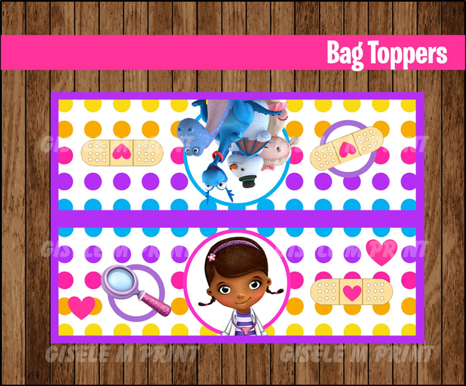 Doc McStuffins Bags Printable Doc McStuffins Bags toppers Etsy