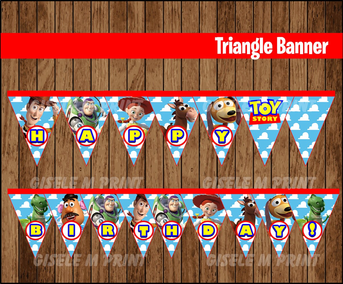 Toy Story Banner Printable Toy Story Triangle Banner Toy Etsy