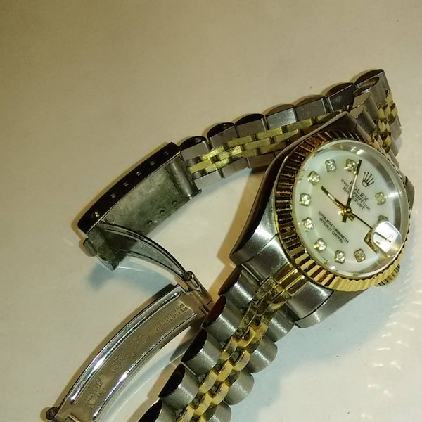 Rolex Oyster Perpetual DATEJUST 16233 Damenuhr 18 K Weißgold & Edelstahl 455C Swiss Made