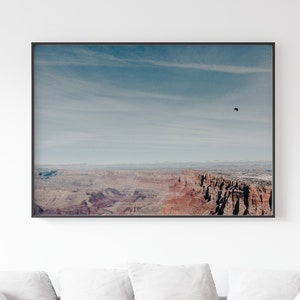 Fotografia panoramica del Grand Canyon, stampa di uccelli per parete, arte murale della natura, decorazione murale del Grand Canyon, stampabile per la casa, idee di interior design