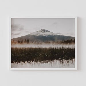 Oregon Foggy Sunrise Print, Lodge Style Decor, Rustic Mountain View, Oregon Forest and Mountains, Mountain Wall Art, Photography Print