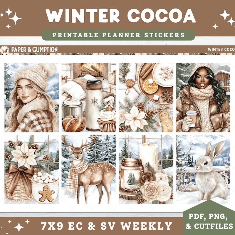 Winter Stickers Sheet - Etsy