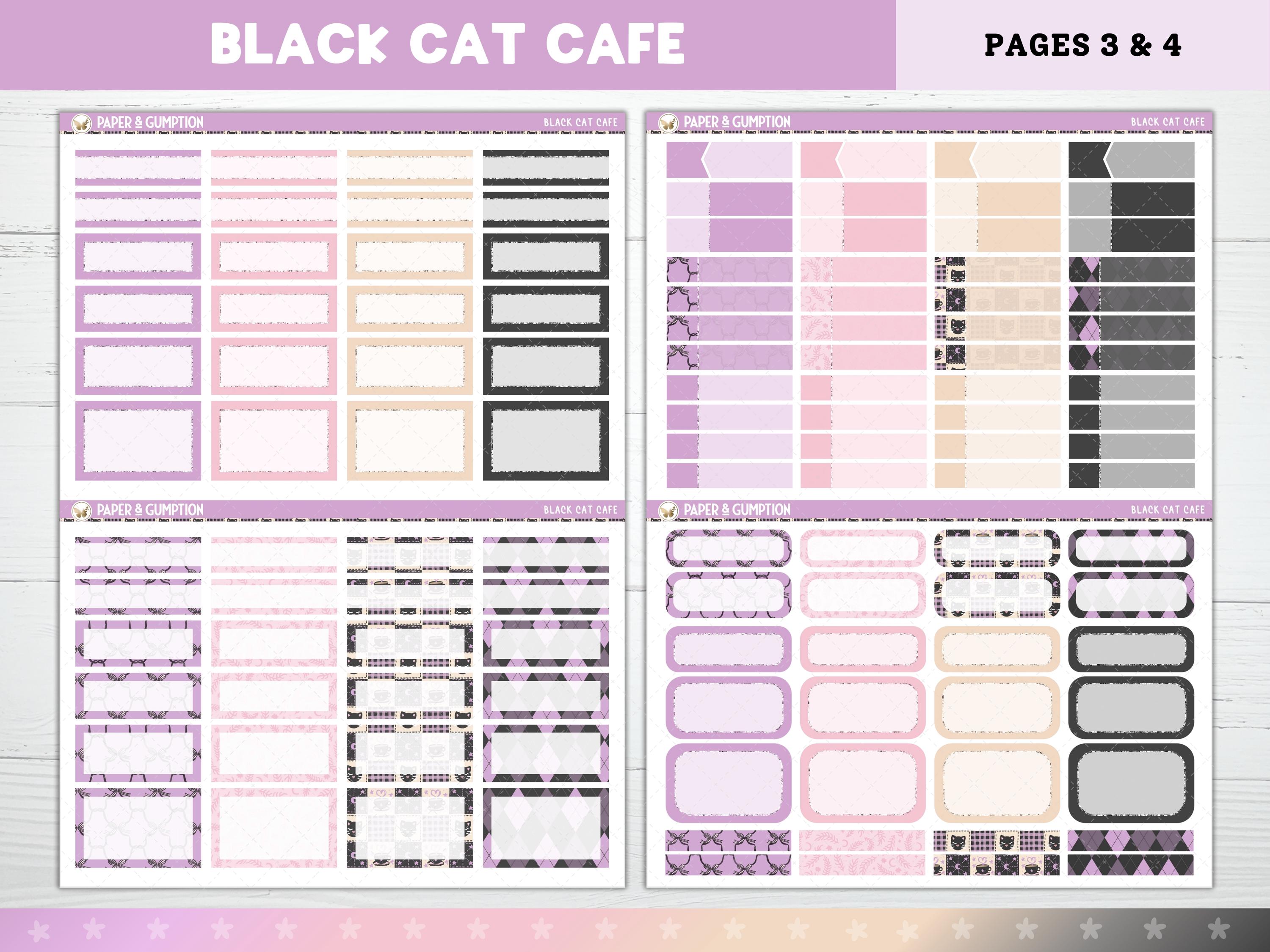 Printable Planner Stickers Black Cat Cafe Weekly Sticker Kit Erin ...