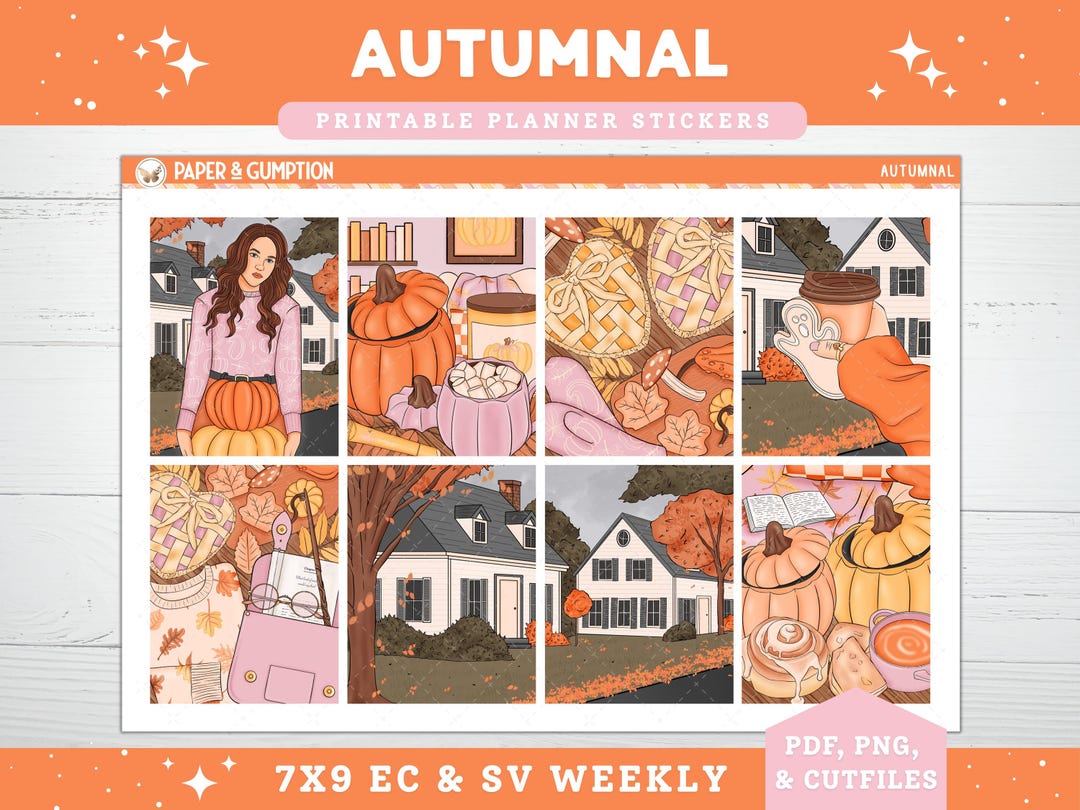 Printable Planner Sticker Autumnal Weekly Sticker Kit Erin Condren ...