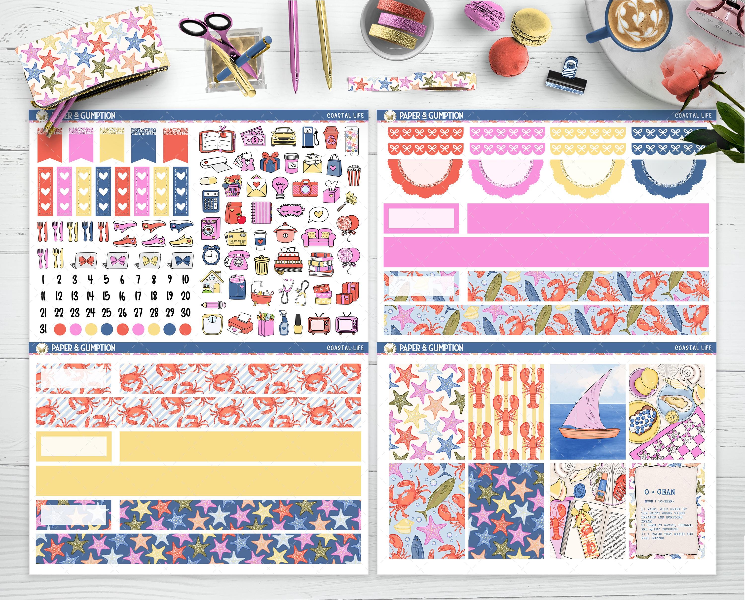Printable Planner Stickers Coastal Life Weekly Sticker Kit Erin Condren ...