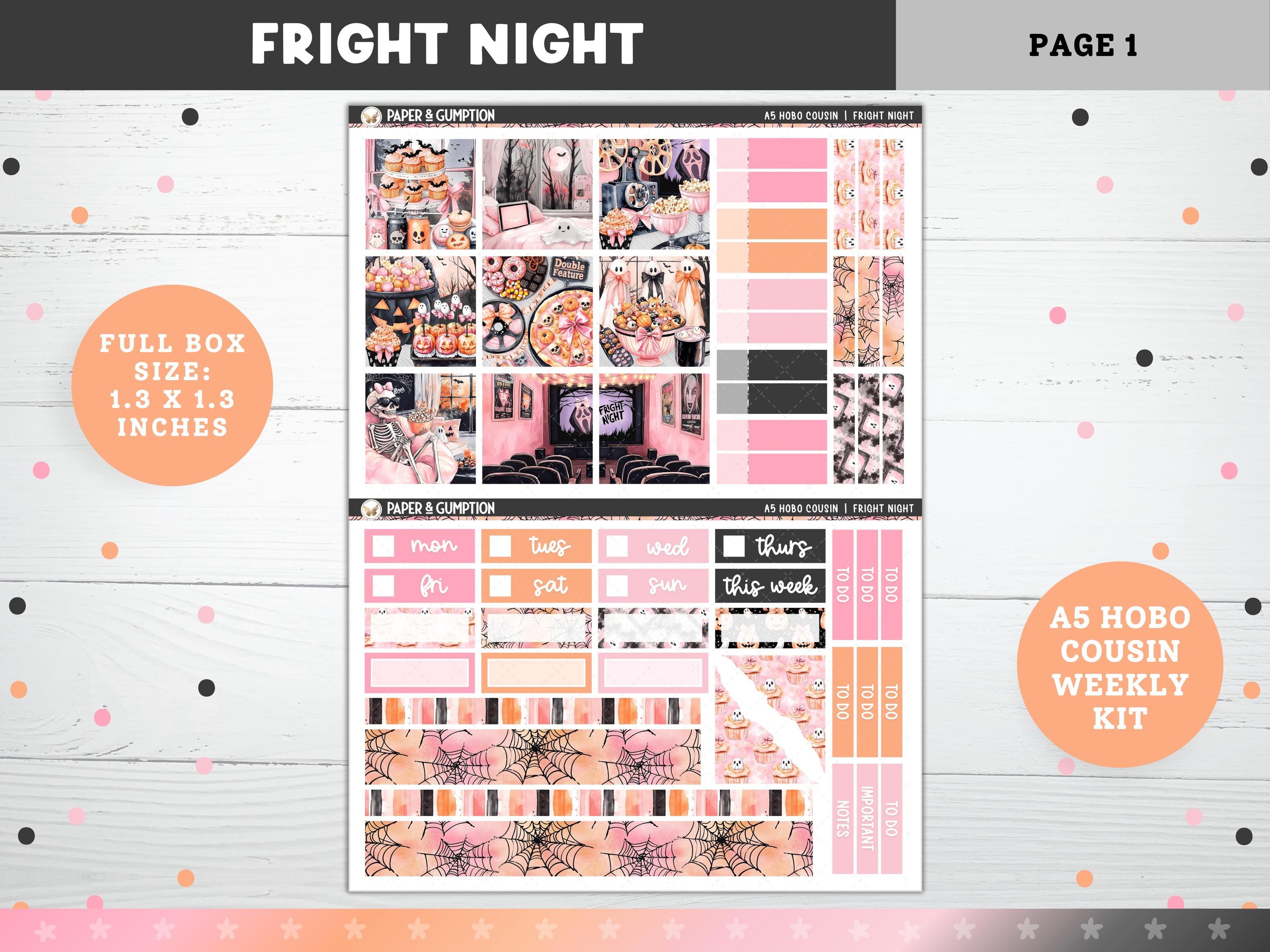 Printable Planner Stickers Fright Night Hobonichi COUSIN Weekly ...