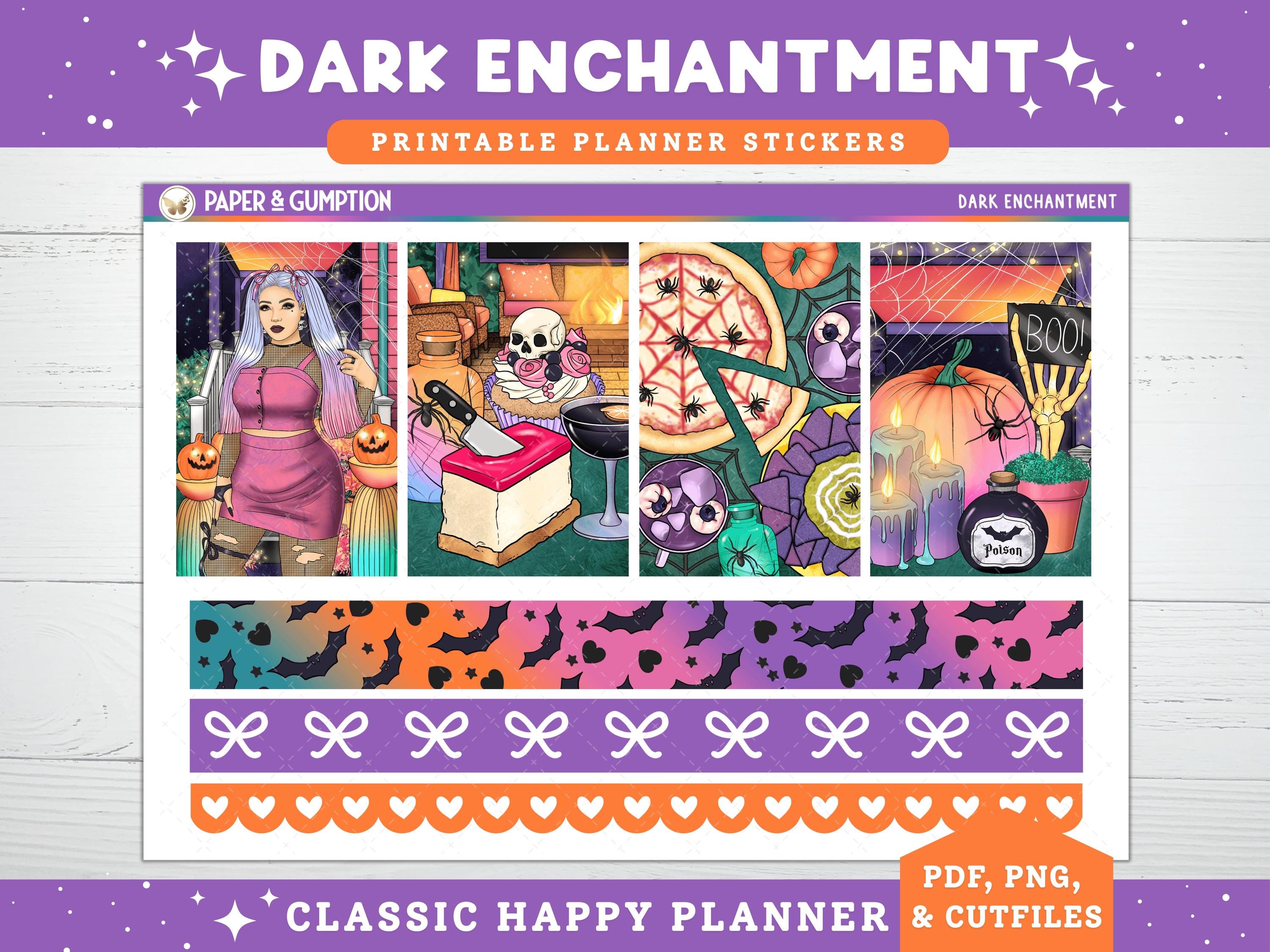 Printable Planner Stickers Dark Enchantment Stickers Weekly Sticker Kit ...