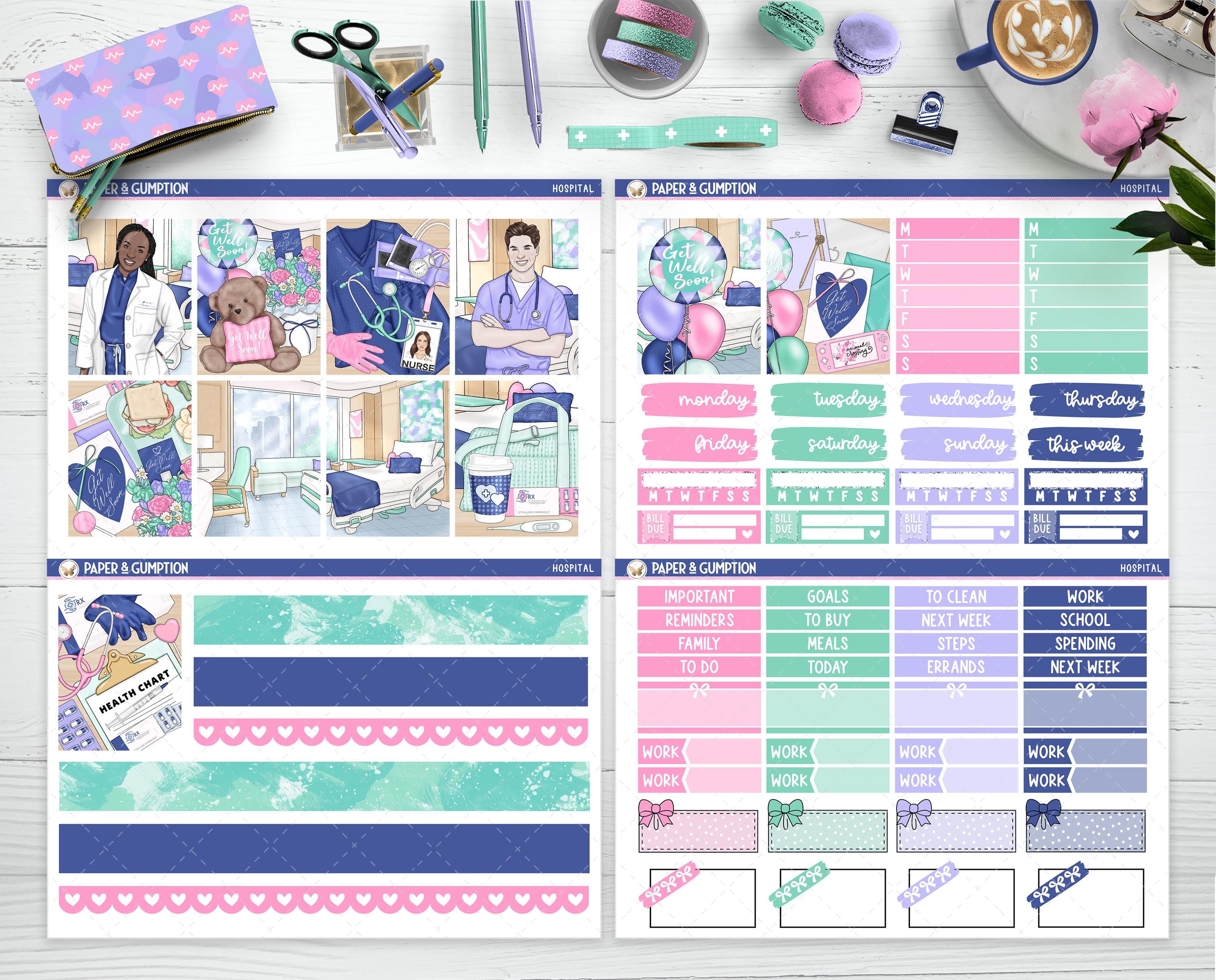 Printable Planner Stickers Hospital Weekly Sticker Kit Erin Condren ...
