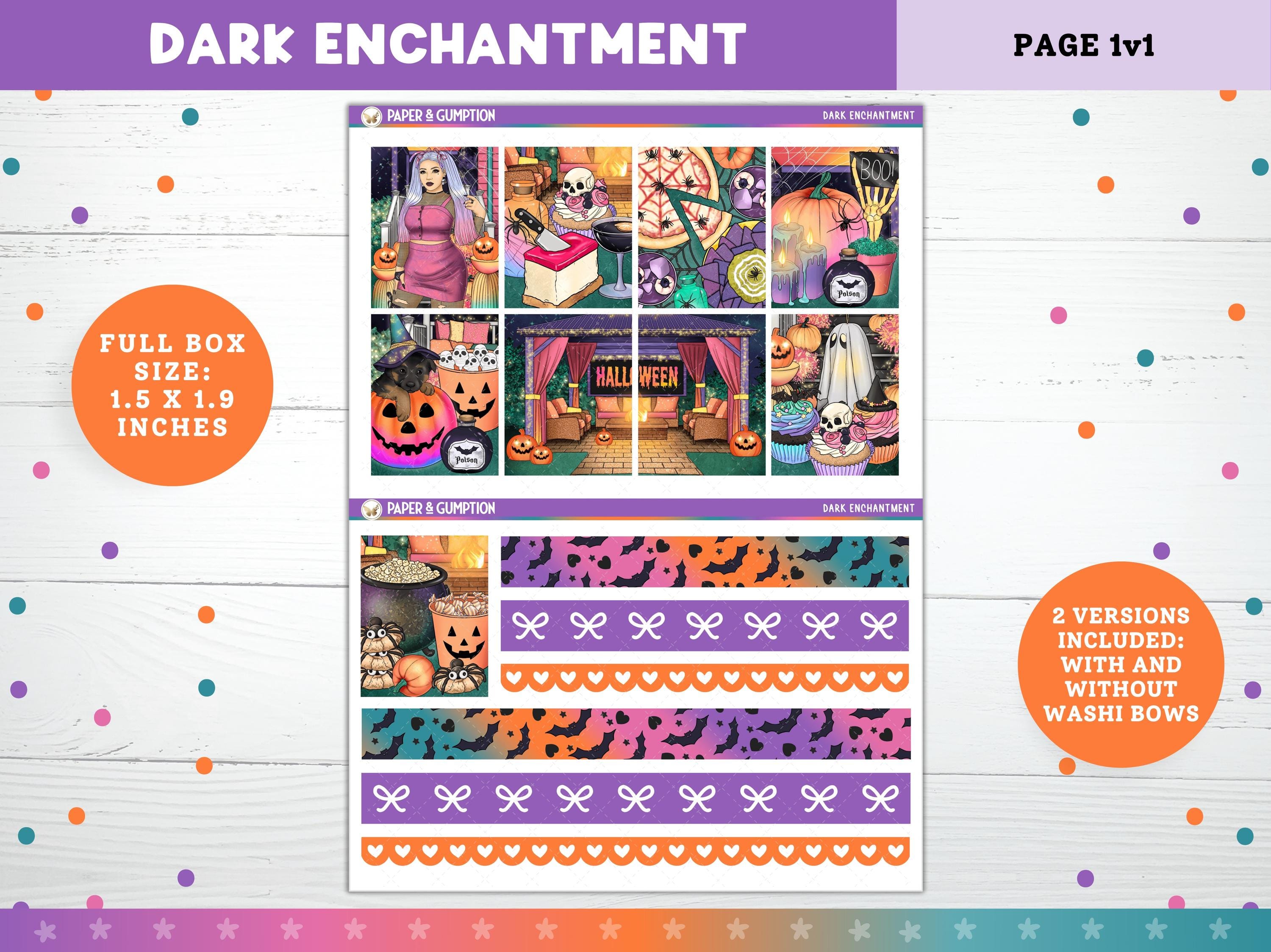 Printable Planner Stickers Dark Enchantment Weekly Sticker Kit Erin ...