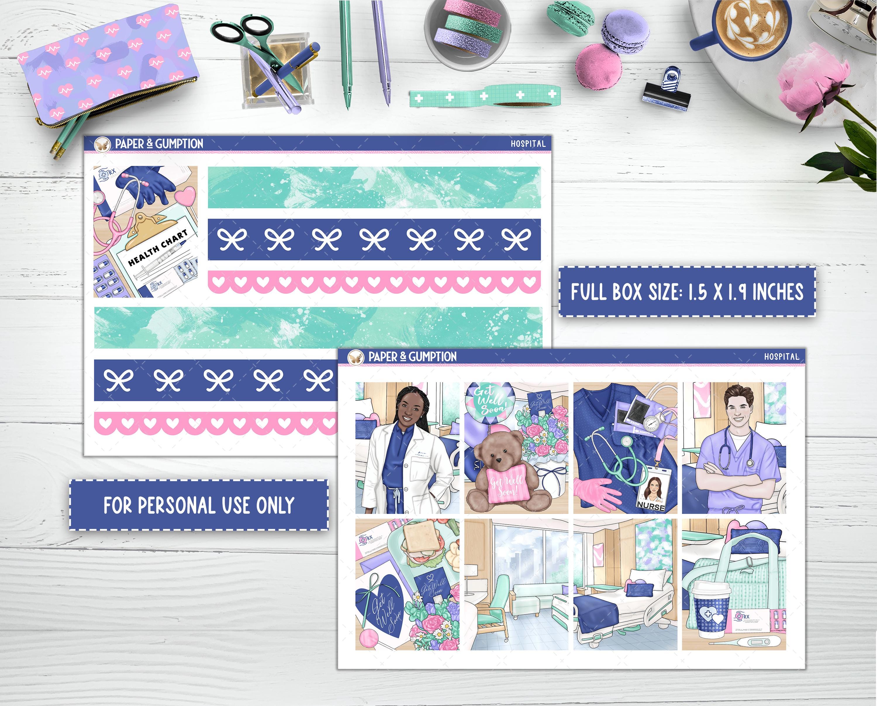 Printable Planner Stickers Hospital Weekly Sticker Kit Erin Condren ...