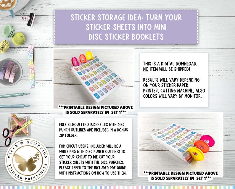 Sticker Boolets PASTEL Set 2 Printable Planner Stickers Crafting Icons Work Icons ...