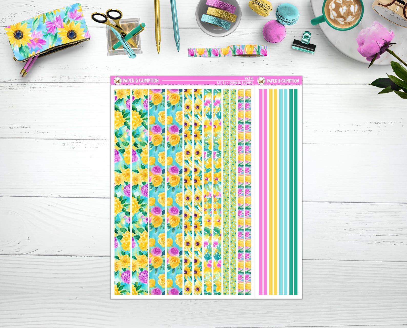 Printable Planner Stickers Summer Bloom Weekly Sticker Kit Erin Condren ...