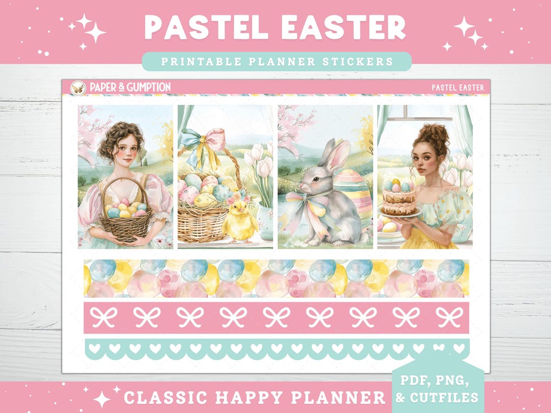 Spring Printable Planner Stickers Weekly Sticker Kit Classic Happy ...