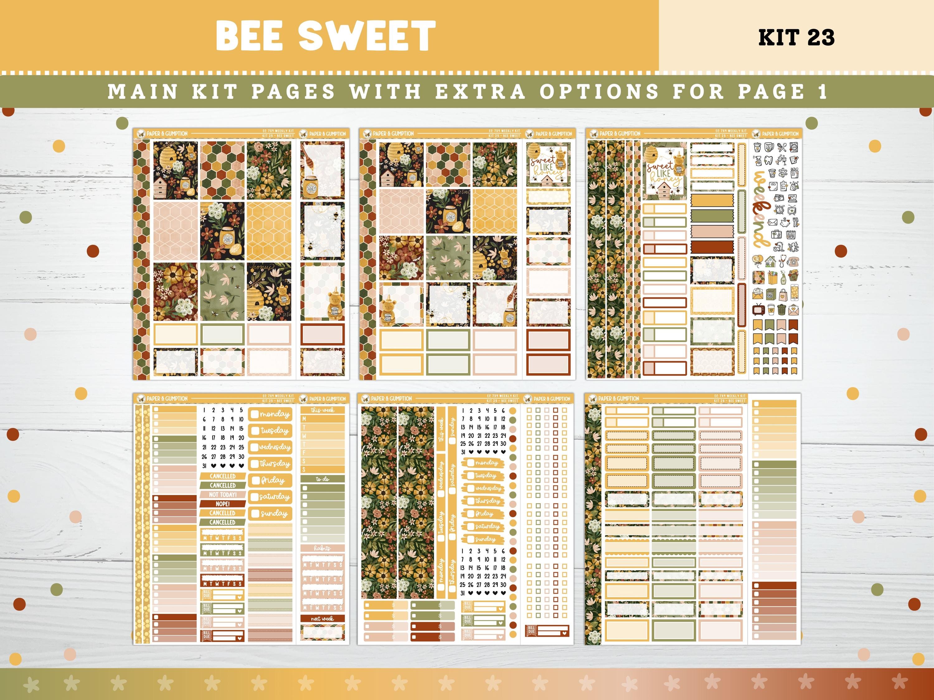 Printable Planner Stickers Bee Sweet Weekly Sticker Kit Erin Condren ...