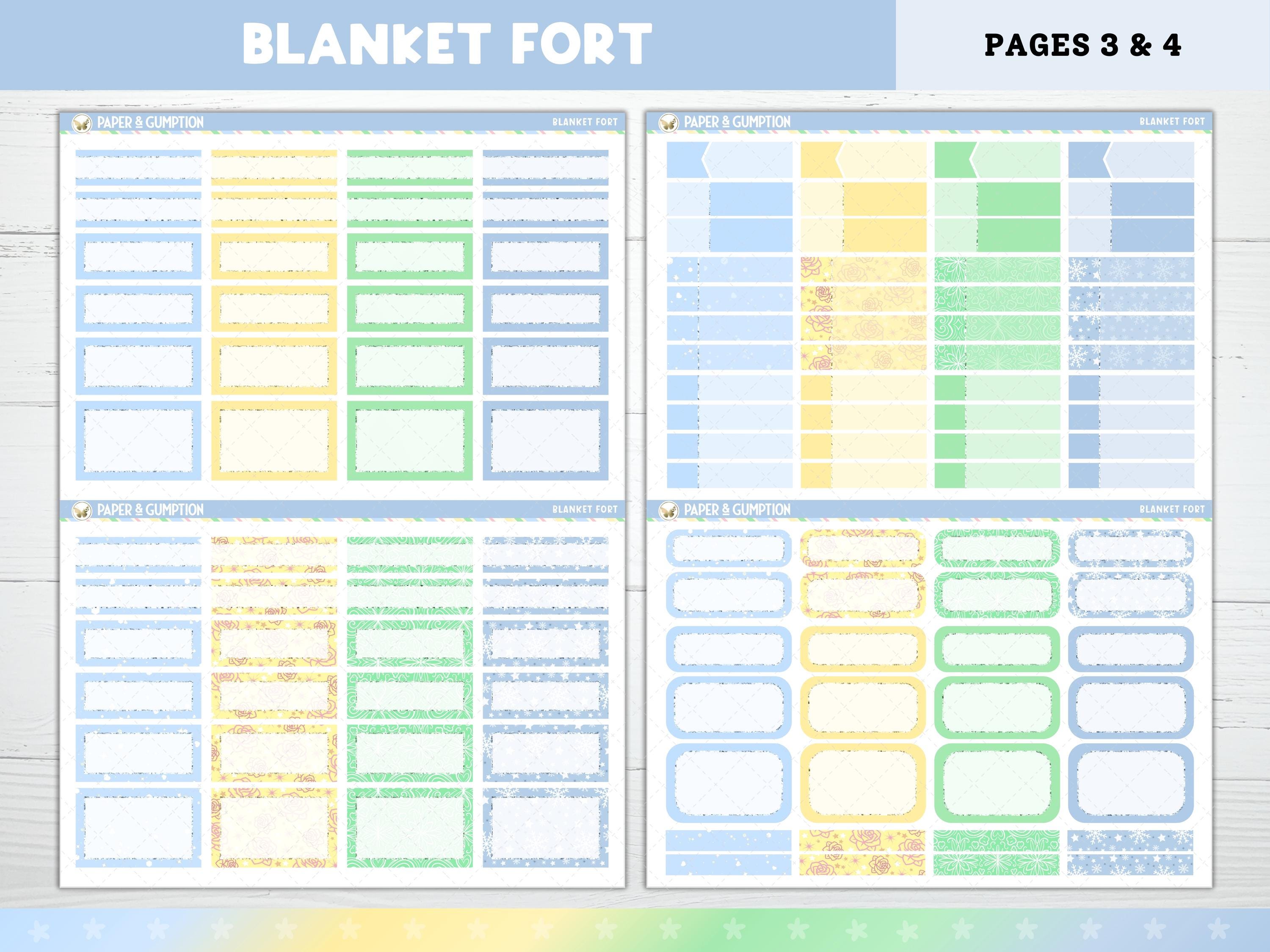 Winter Printable Planner Stickers, Blanket Fort Weekly Kit for Classic ...