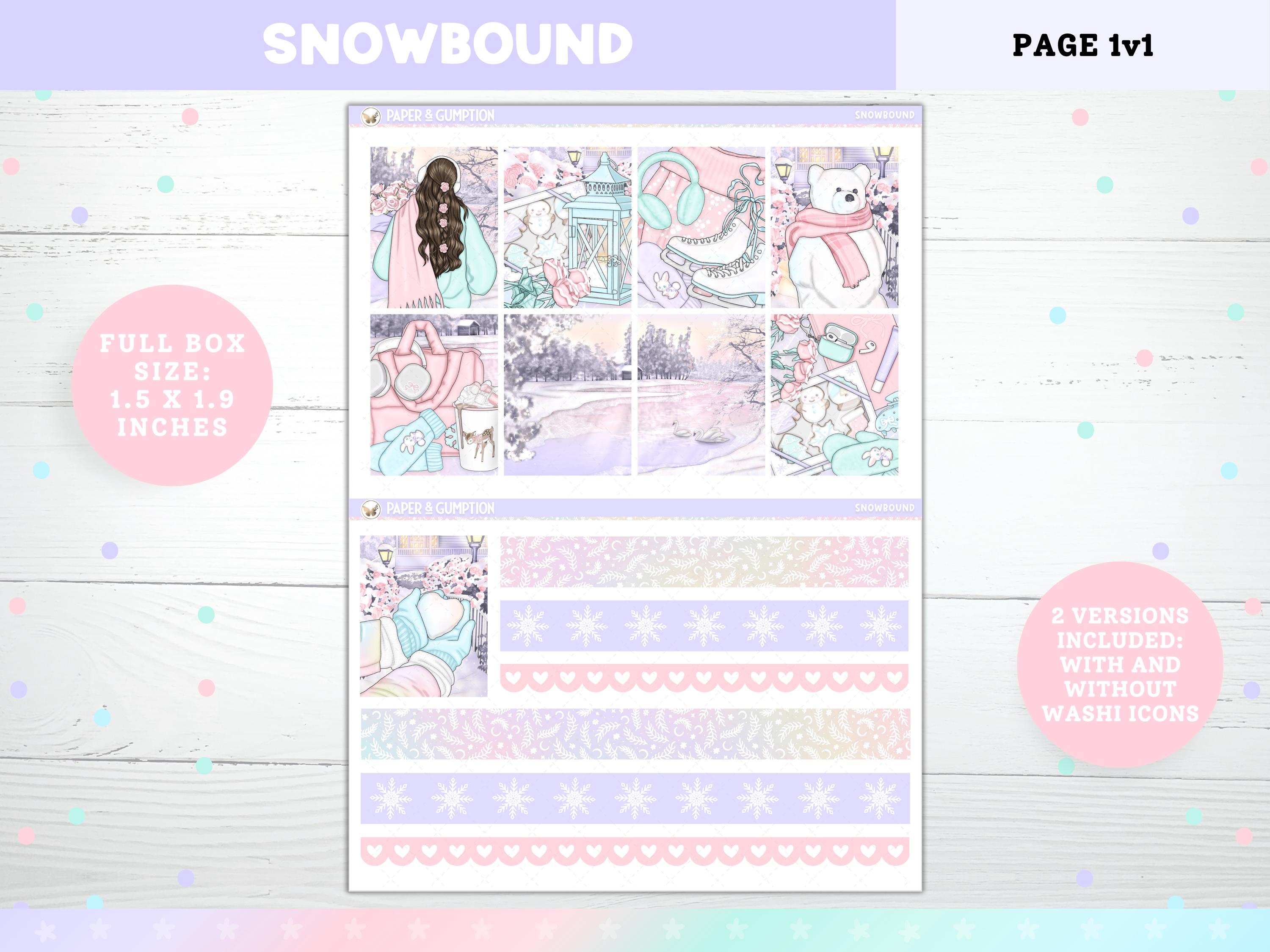 Winter Printable Planner Stickers, Snowbound, Weekly Kit for Erin ...