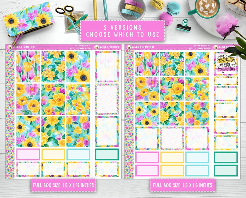 Printable Planner Stickers Summer Bloom Weekly Sticker Kit Erin Condren ...