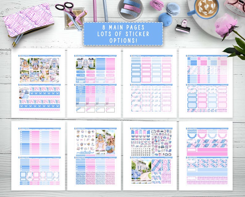 Spring Printable Planner Stickers Weekly Sticker Kit Hydrangea Erin ...