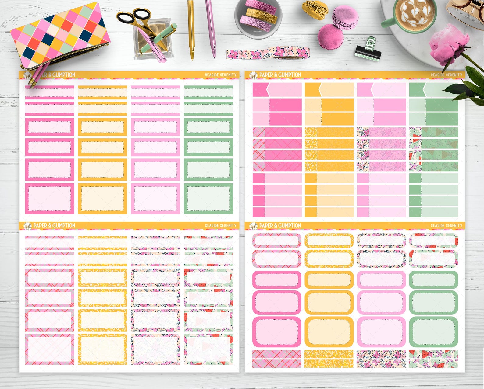 Printable Planner Stickers Seaside Serenity Weekly Sticker Kit Erin ...