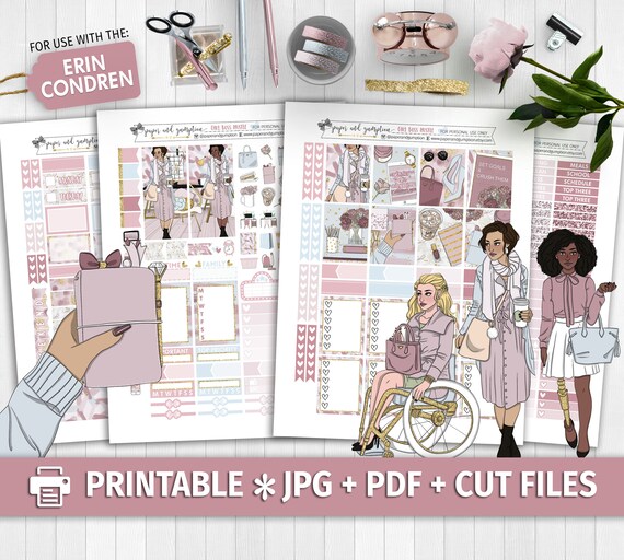GIRL BOSS HUSTLE Printable Planner Stickers/Weekly kit/for use | Etsy
