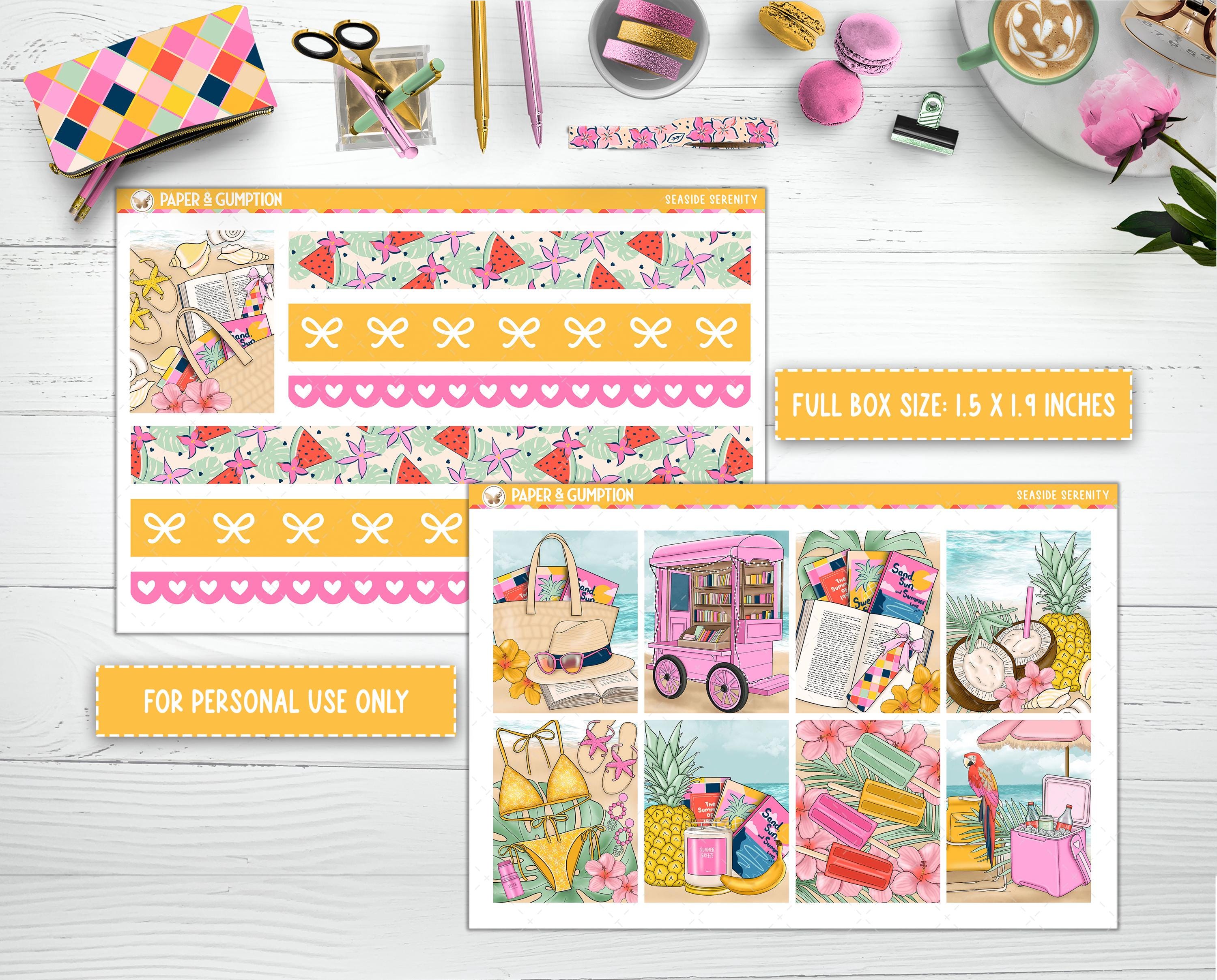 Printable Planner Stickers Seaside Serenity Weekly Sticker Kit Erin ...