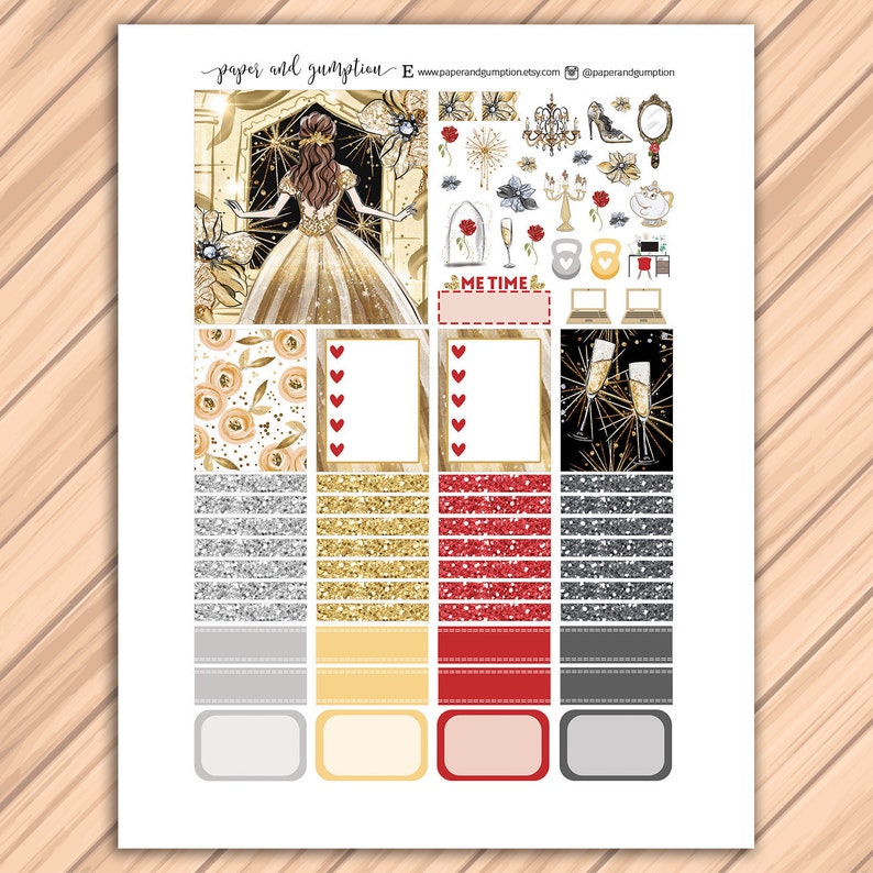 BEAUTY and the BEAST Light Printable Planner Stickers/for use | Etsy