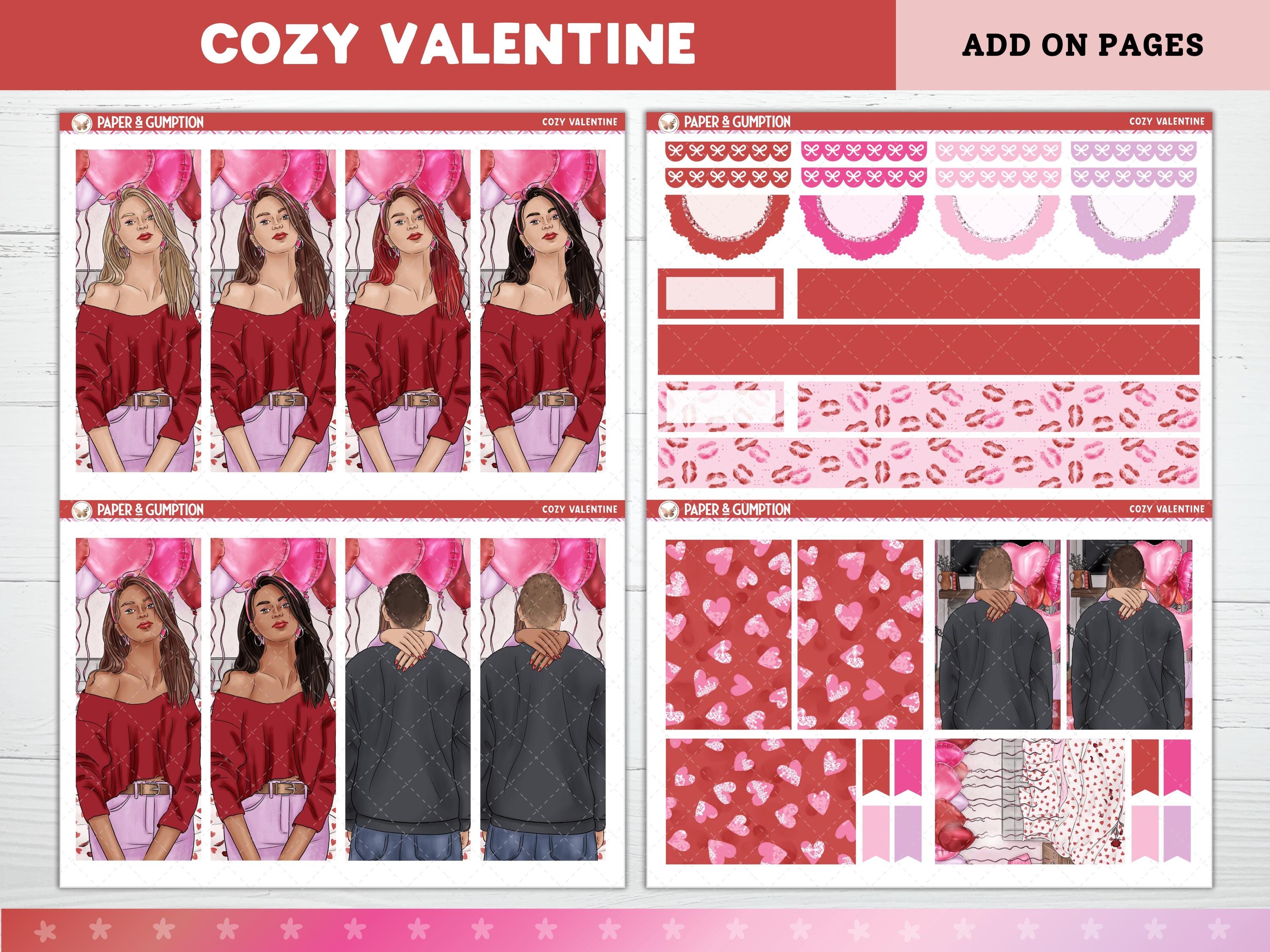 Valentines Day Printable Planner Stickers, Cozy Valentine Weekly Kit ...