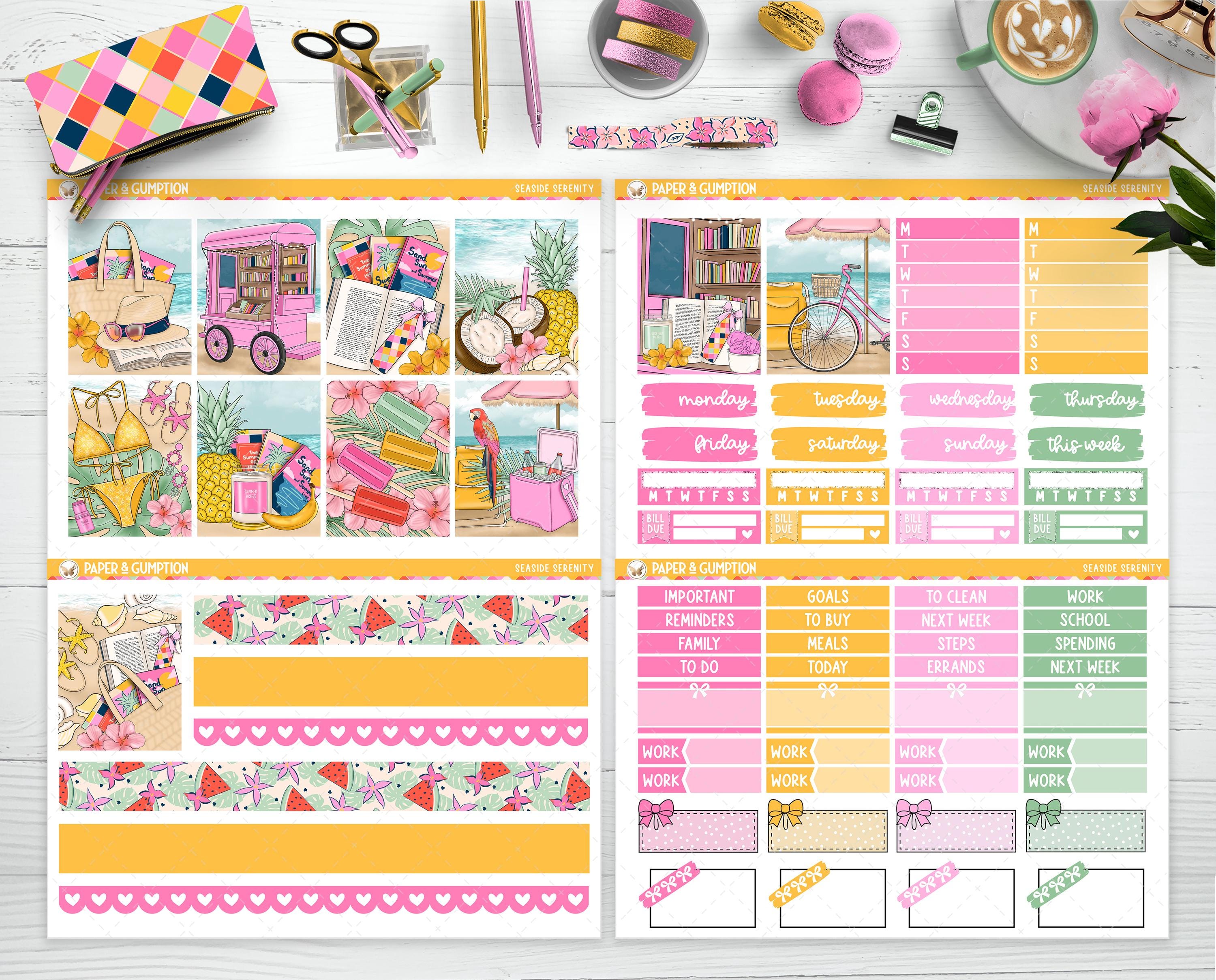 Printable Planner Stickers Seaside Serenity Weekly Sticker Kit Erin ...
