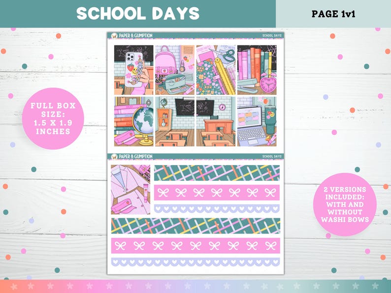 Printable Planner Stickers School Days Weekly Sticker Kit Erin Condren ...