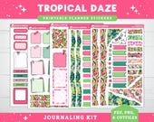 Tropical Daze Printable Journaling Stickers | Summer Vacation Weekly Kit 43 | Hobonichi, Bullet Journal, Memory Planner | Cricut PNG Cutfile