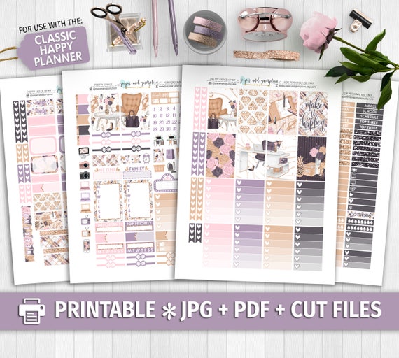 PRETTY OFFICE Printable Planner Stickers/Weekly kit/for use | Etsy