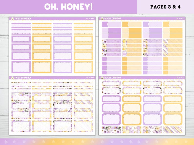 Oh Honey Printable Planner Stickers | Honey Bee Weekly Kit Classic ...