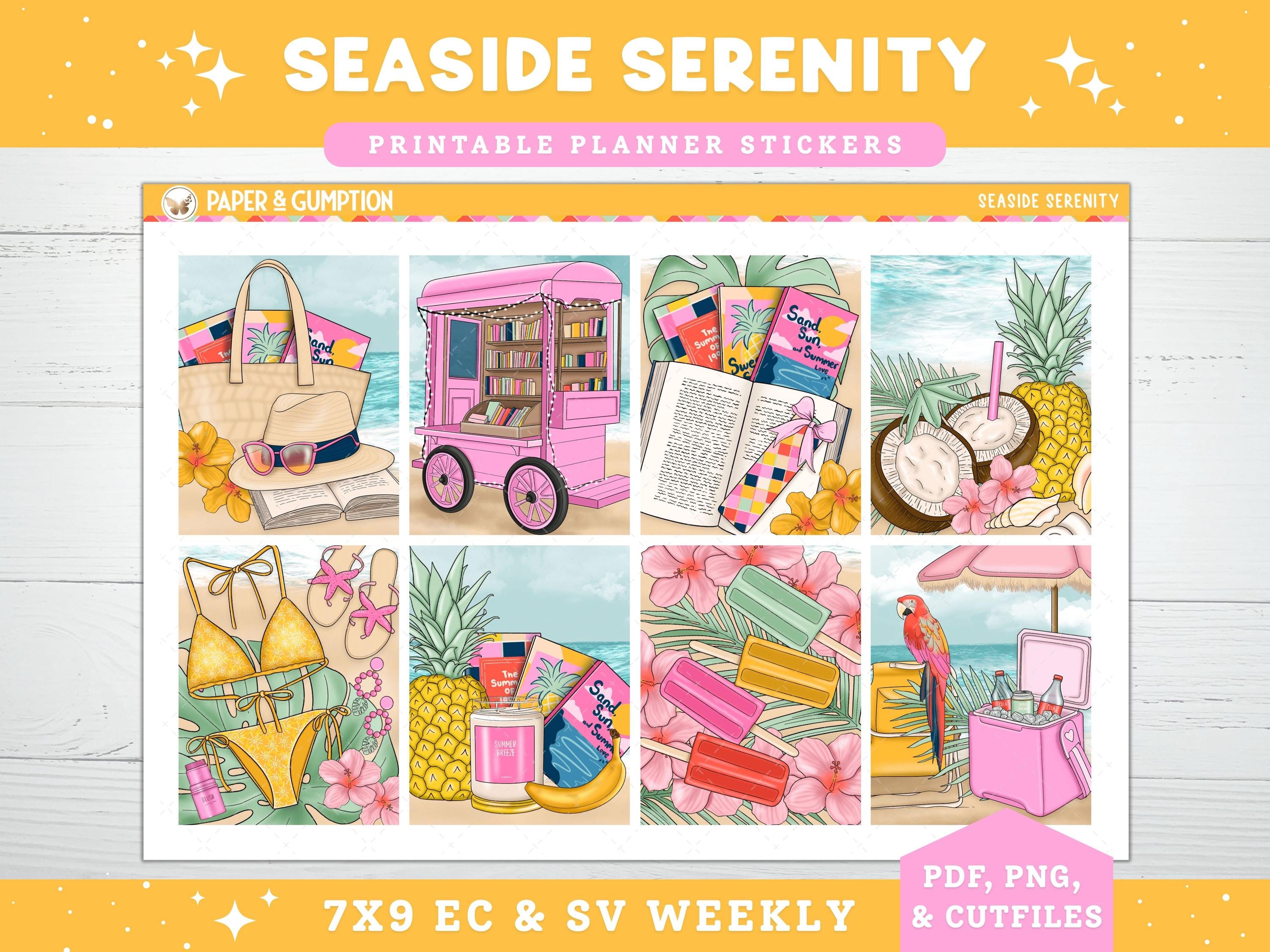 Printable Planner Stickers Seaside Serenity Weekly Sticker Kit Erin ...