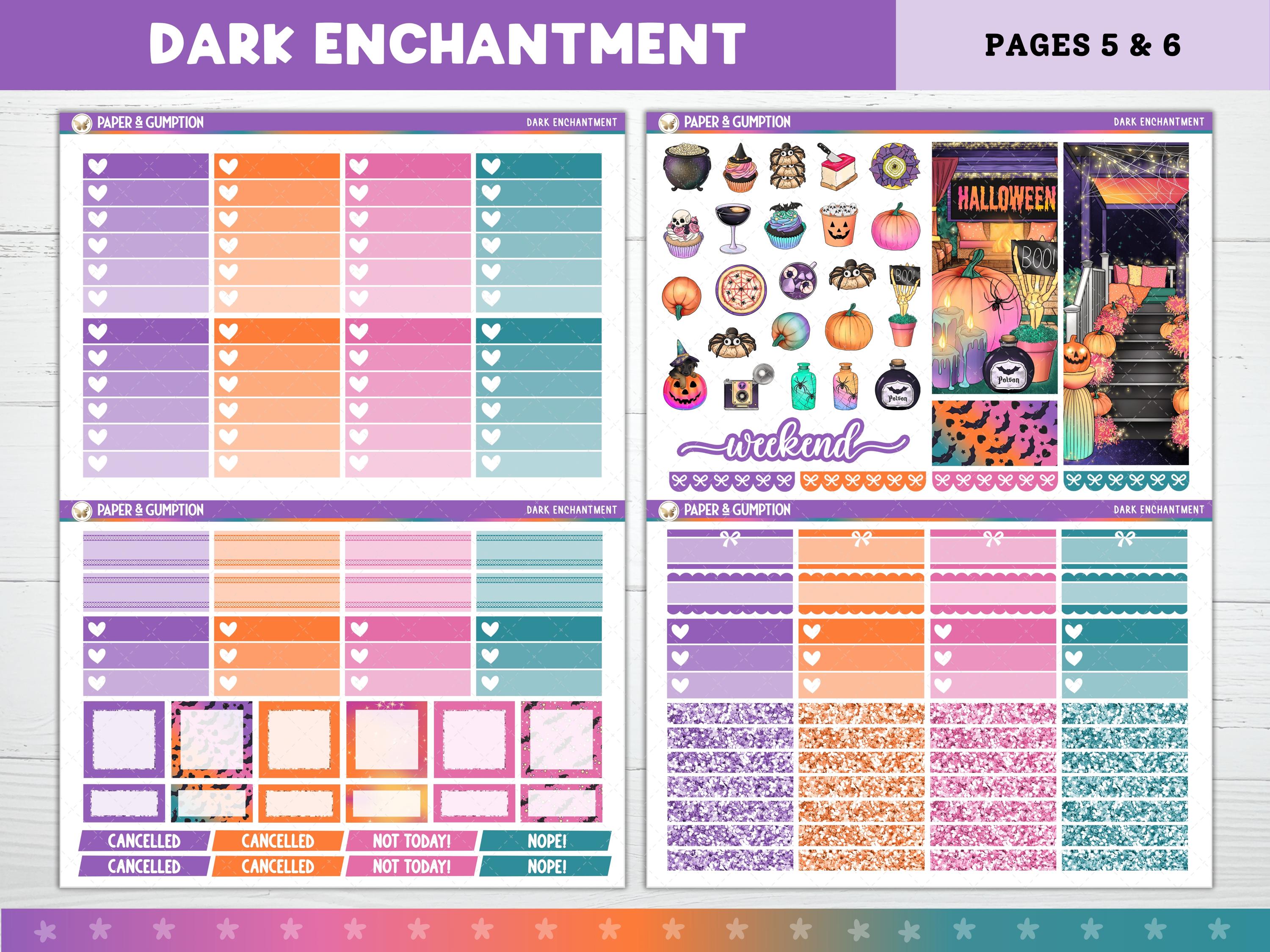 Printable Planner Stickers Dark Enchantment Weekly Sticker Kit Erin ...