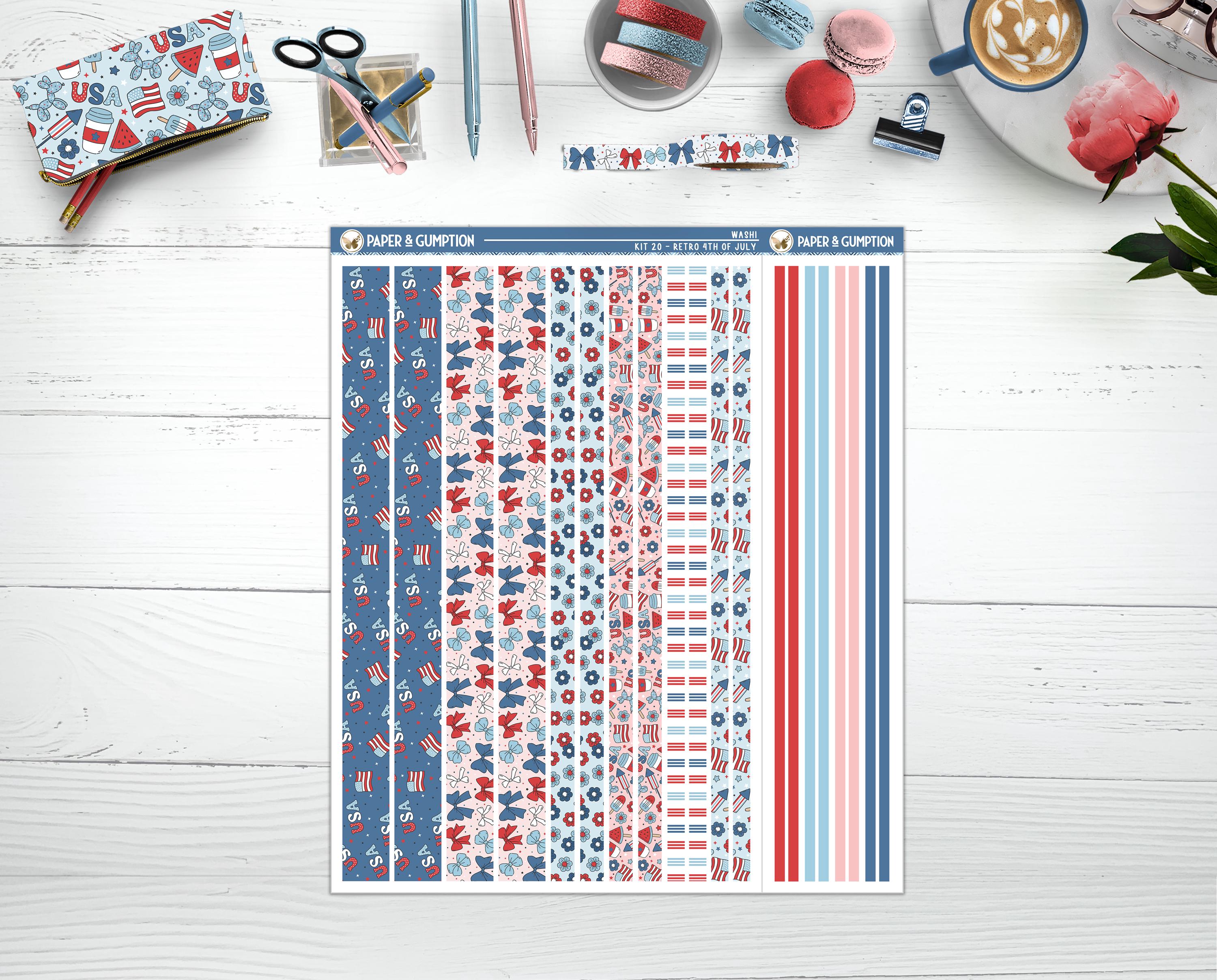 Printable Planner Stickers July 4th Weekly Sticker Kit Erin Condren ...