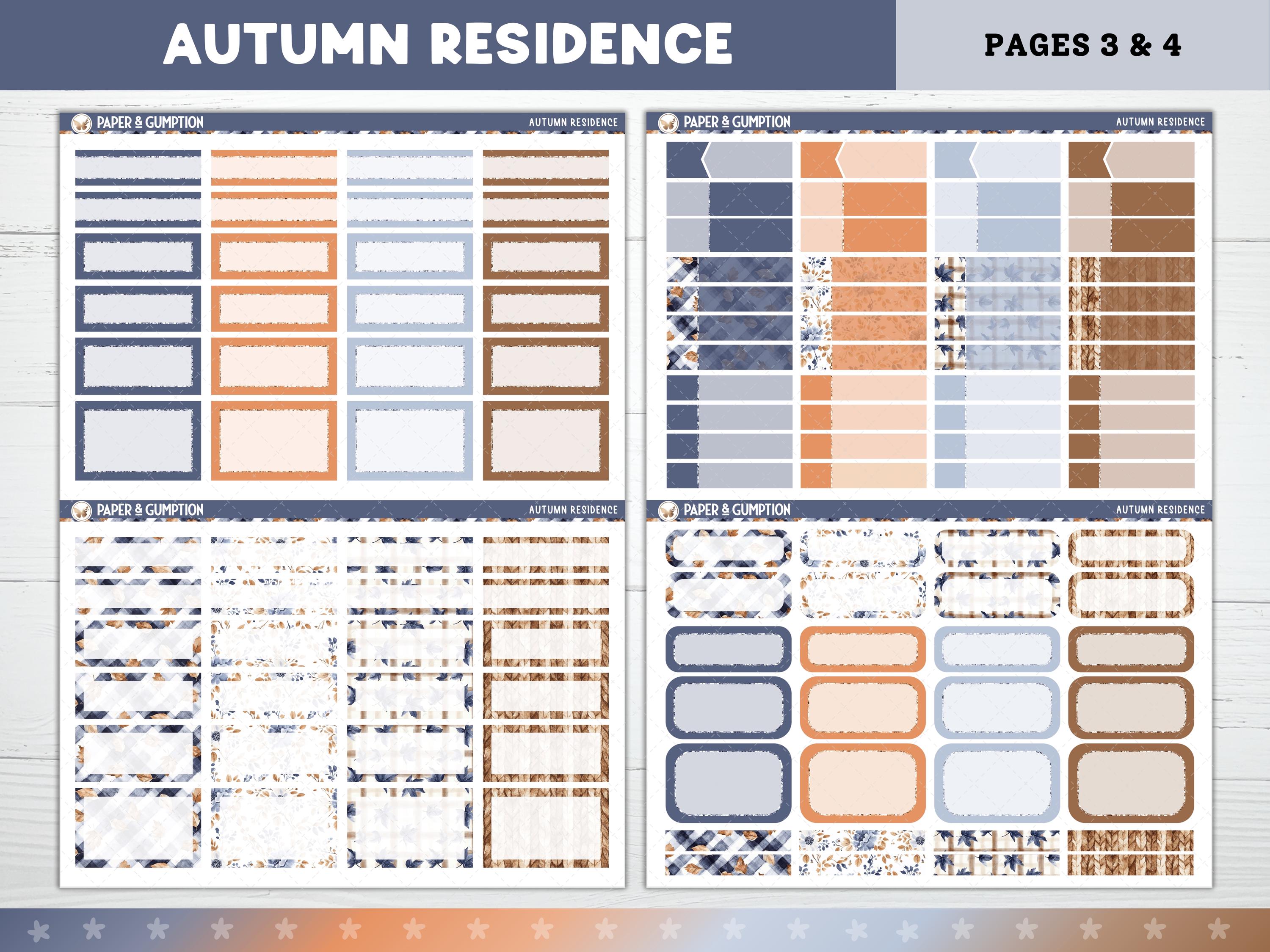 Printable Planner Sticker Autumn Residence Weekly Sticker Kit Erin ...