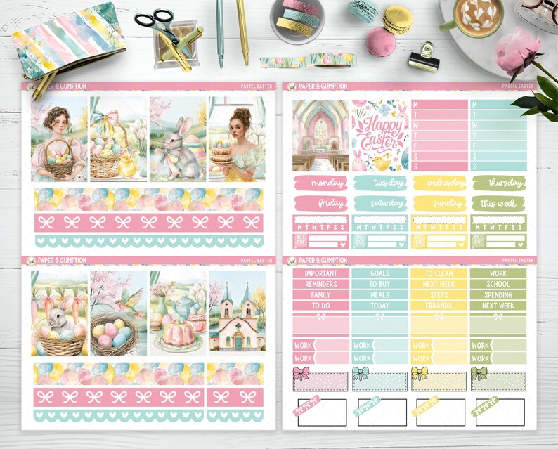 Spring Printable Planner Stickers Weekly Sticker Kit Classic Happy ...