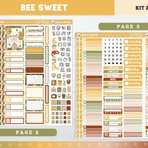 Printable Planner Stickers Bee Sweet Weekly Sticker Kit Erin Condren ...