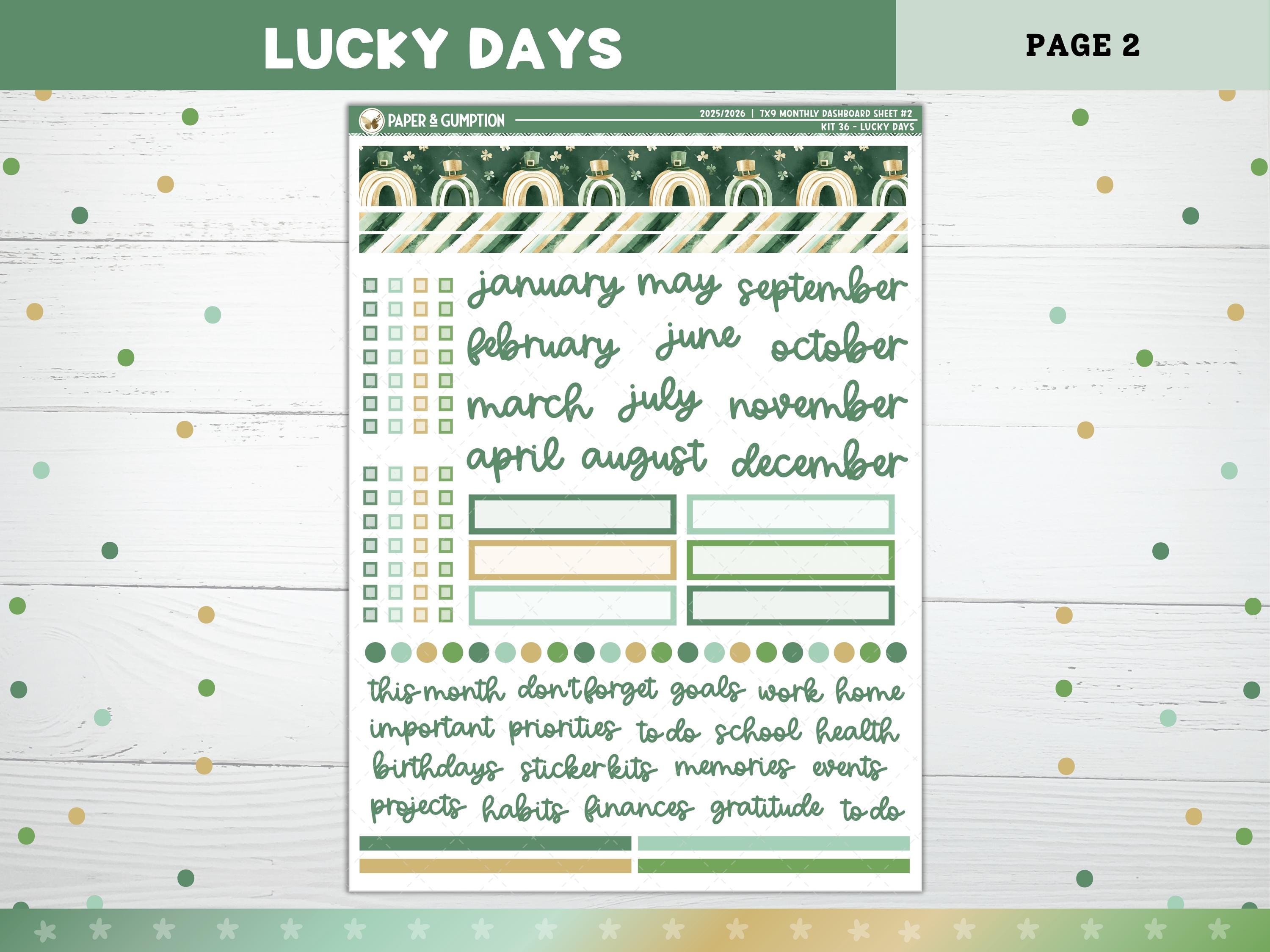 St Patricks Printable Planner Stickers, 2025/2026, Erin Condren 7X9 ...