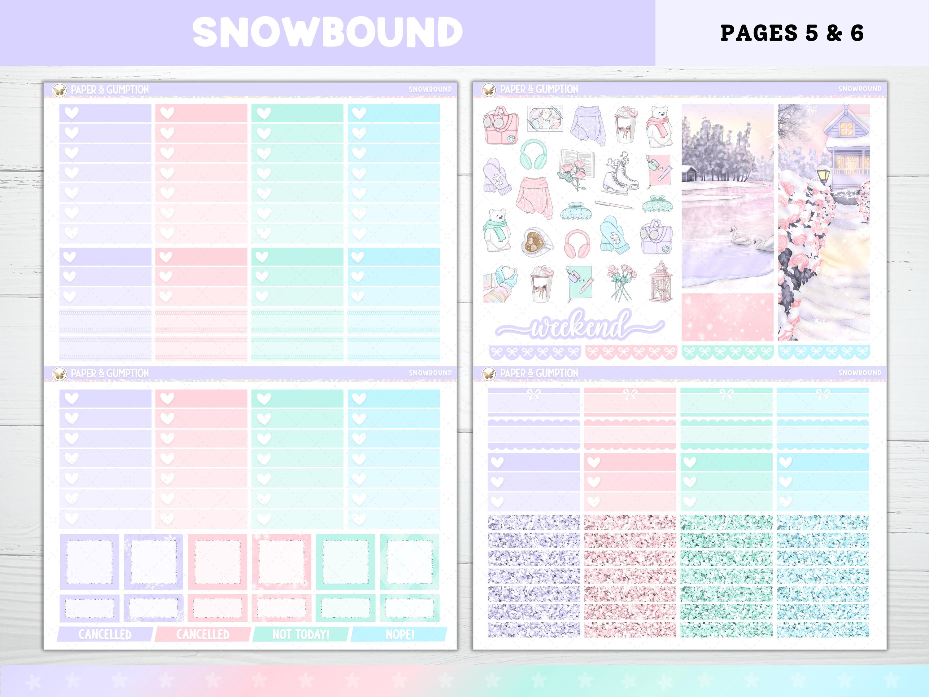 Winter Printable Planner Stickers, Snowbound, Weekly Kit for Classic ...