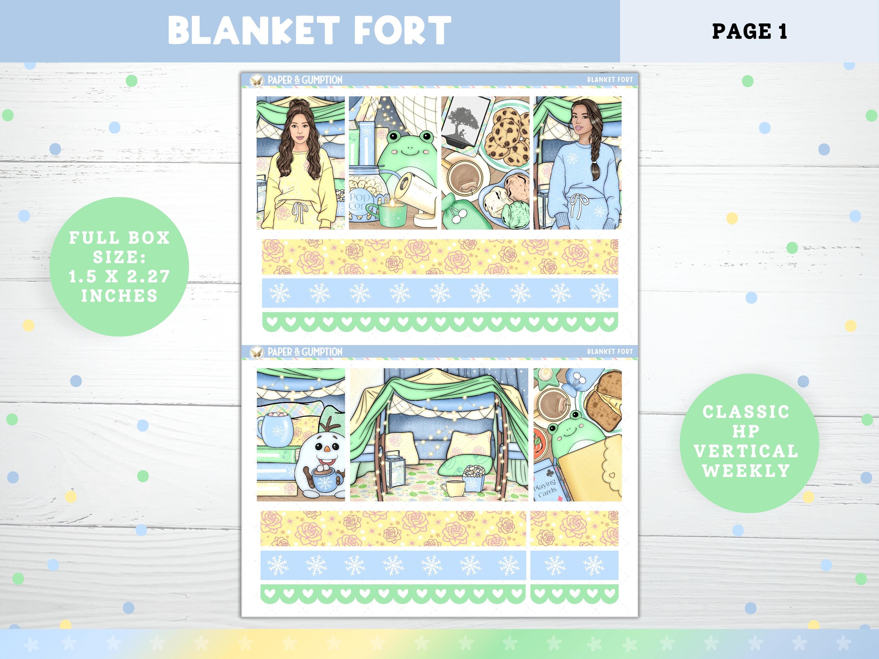 Winter Printable Planner Stickers, Blanket Fort Weekly Kit for Classic ...