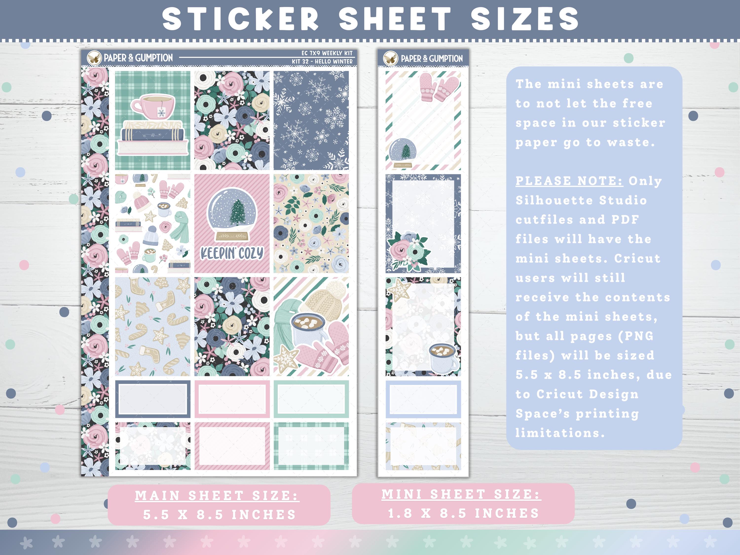 Winter Printable Planner Stickers, Hello Winter, EC Weekly, Kit 32, for ...